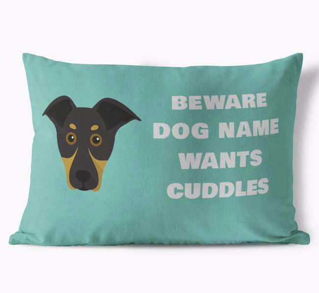 Beware of Cuddles: Personalized {breedFullName} Soft Touch Pillow